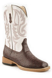 Roper Big Boys Brown And White Faux Ostrich