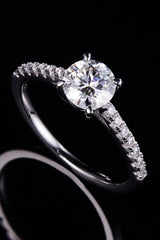 1 Carat Moissanite 925 Sterling Silver Side Stone Ring - Flyclothing LLC