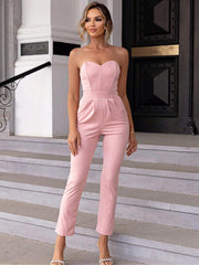 Sweetheart Neck Sleeveless Jumpsuit - Flyclothing LLC