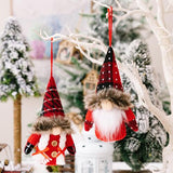 2-Piece Christmas Plaid Faceless Doll Hanging Widgets - Flyclothing LLC