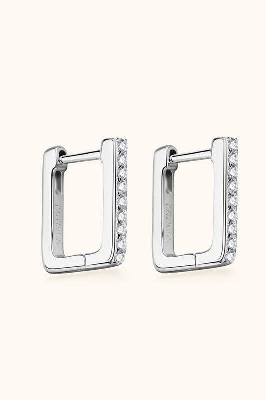 Moissanite Geometric 925 Sterling Silver Earrings - Flyclothing LLC