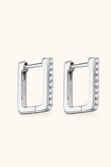 Moissanite Geometric 925 Sterling Silver Earrings - Flyclothing LLC