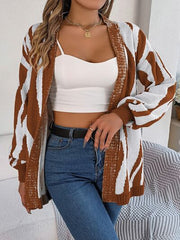 Open Front Animal Print Cardigan - Flyclothing LLC