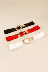 Circle Shape Buckle Zinc Alloy Buckle PU Leather Belt - Trendsi