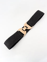 Alloy Buckle Elastic Belt - Trendsi