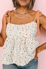 Floral Tie-Shoulder Babydoll Cami - Flyclothing LLC