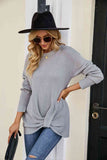 Twisted Round Neck Sweater - Flyclothing LLC