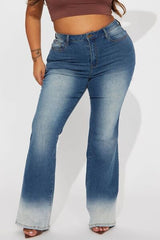 Pocketed Buttoned Straight Jeans - Flyclothing LLC