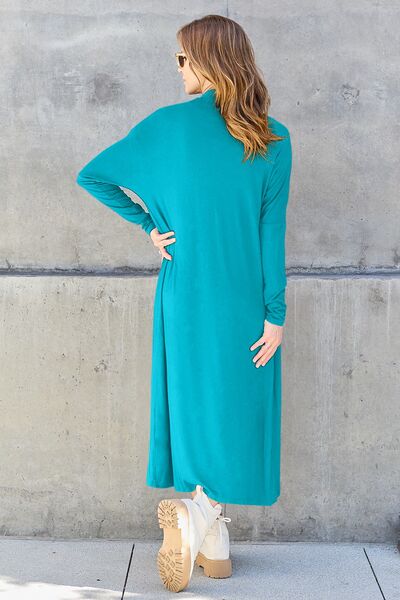 Basic Bae Full Size Open Front Long Sleeve Cover Up - Flyclothing LLC