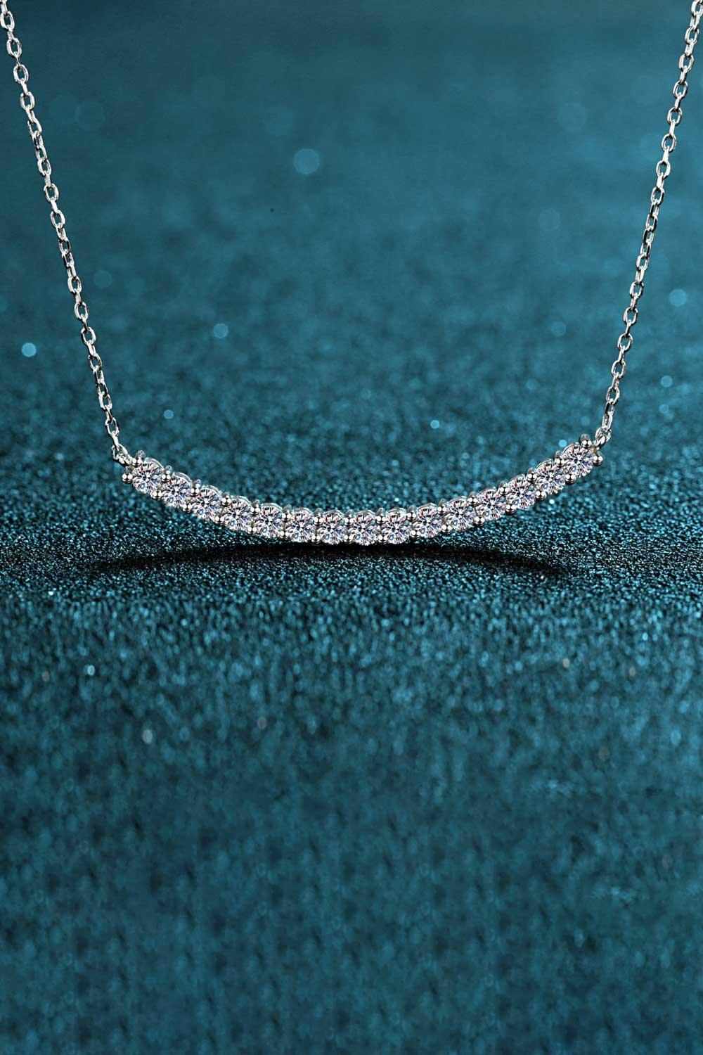 Sterling Silver Curved Bar Necklace - Flyclothing LLC