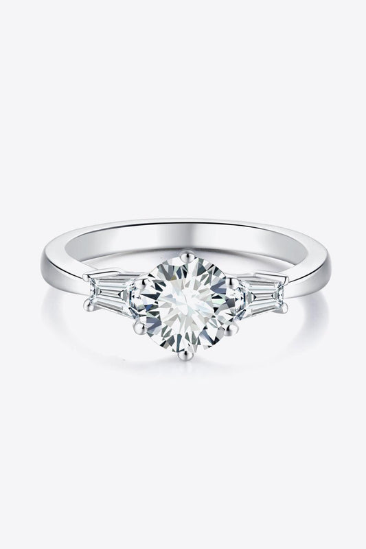 Loyal Love 1 Carat Moissanite Platinum-Plated Ring - Flyclothing LLC