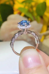 925 Sterling Silver 1 Carat Moissanite Cluster Ring - Trendsi