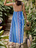 Backless Printed Surplice Cami Dress - Trendsi