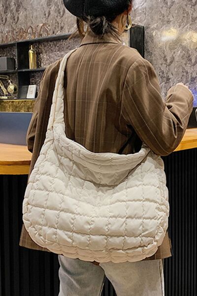 Large Quilted Shoulder Bag - Flyclothing LLC