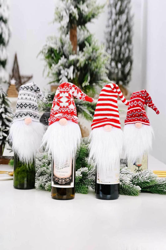 4-Pack Christmas Faceless Gnome Wine Bottle Covers - Flyclothing LLC