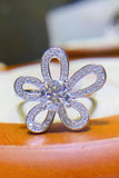 1 Carat Moissanite Flower-Shape Open Ring - Flyclothing LLC