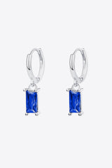 Retro 925 Sterling Silver Cubic Zirconia Drop Earrings - Flyclothing LLC