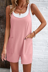 Spaghetti Strap Romper with Pockets - Flyclothing LLC