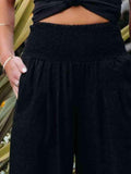 Full Size Smocked Waist Wide Leg Pants - Trendsi