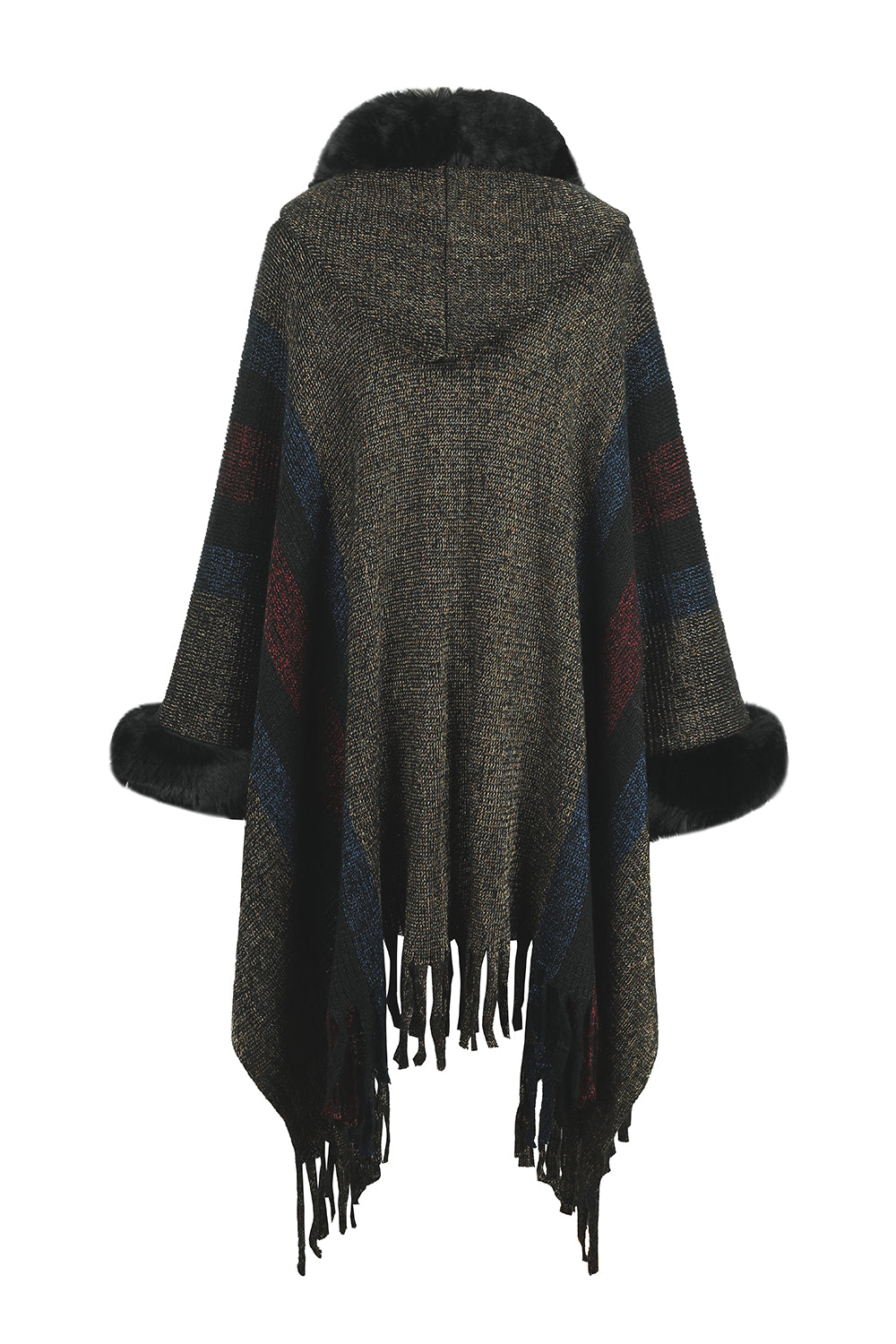 Round Neck Fringe Detail Sleeve Poncho – Flyclothing LLC