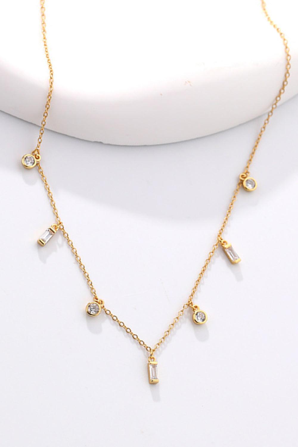 18K Gold Plated Multi-Charm Chain Necklace - Trendsi