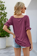 Short Flounce Sleeve Top - Flyclothing LLC