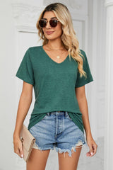 Short Sleeve V-Neck Tee Shirt - Flyclothing LLC