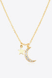 Zircon Star and Moon Pendant Necklace - Flyclothing LLC