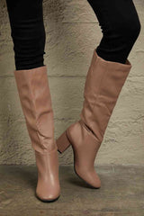 East Lion Corp Block Heel Knee High Boots - Flyclothing LLC