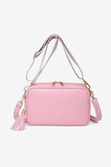 PU Leather Tassel Crossbody Bag - Trendsi