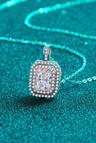 1 Carat Moissanite Geometric Pendant Chain Necklace - Flyclothing LLC