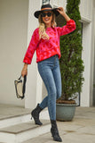 Leopard Round Neck Dropped Shoulder Sweater - Trendsi