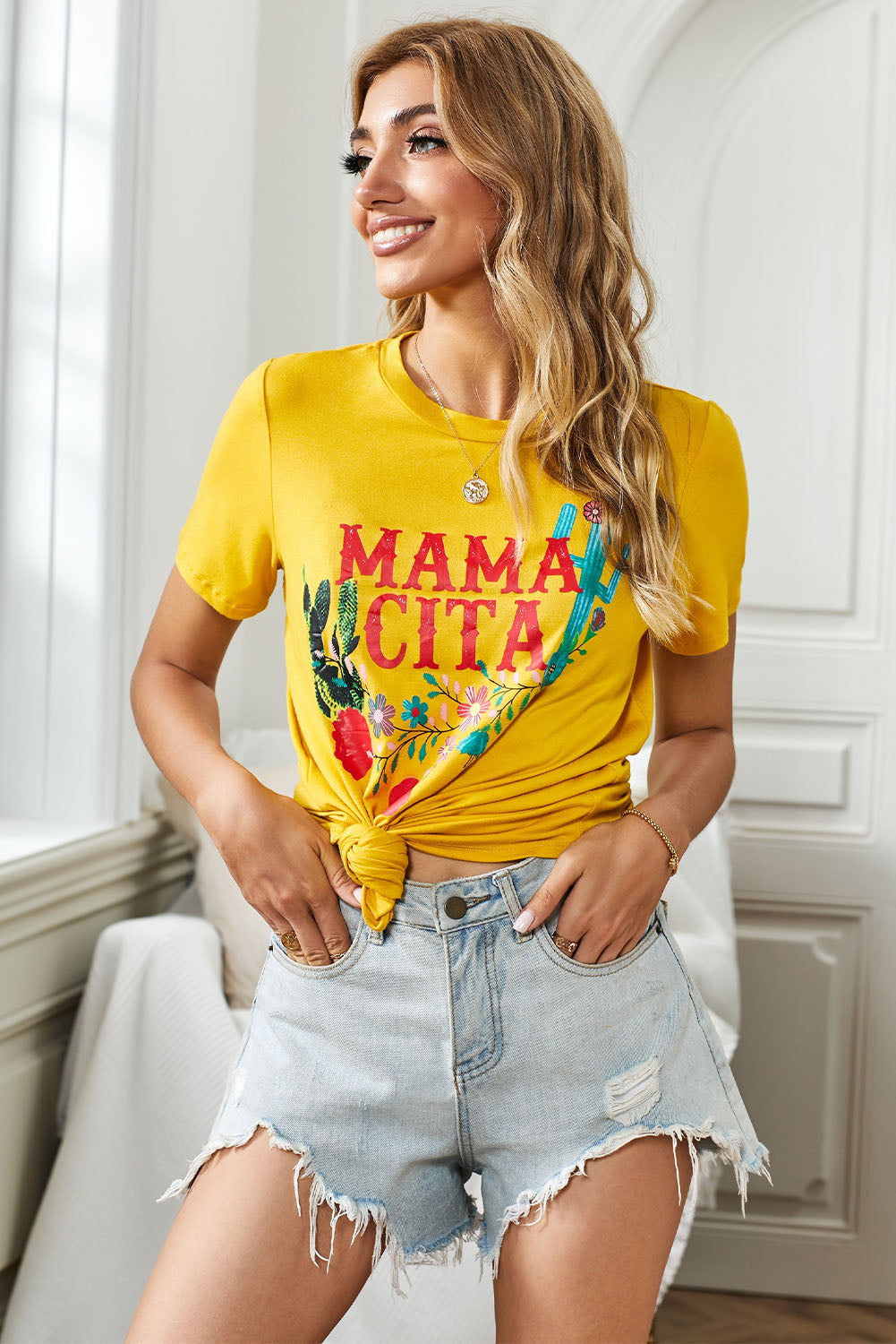 MAMACITA Graphic Round Neck Tee - Flyclothing LLC