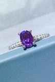 1 Carat Purple Moissanite 4-Prong Ring - Flyclothing LLC