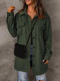 Drop Shoulder Button Down Collared Coat - Flyclothing LLC