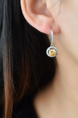 18K Platinum-Plated Moissanite Drop Earrings - Flyclothing LLC