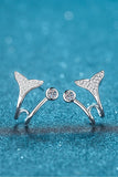 Moissanite Fishtail Rhodium-Plated Earrings - Flyclothing LLC