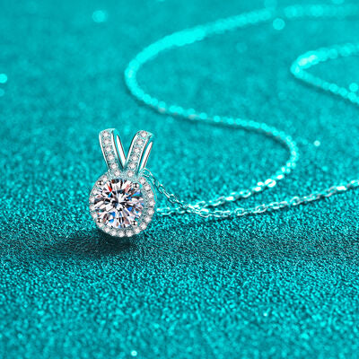 1 Carat Moissanite Rabbit Ears Shape Pendant Necklace - Flyclothing LLC