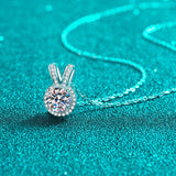 1 Carat Moissanite Rabbit Ears Shape Pendant Necklace - Flyclothing LLC