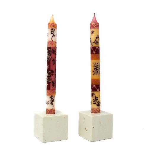 Tall Hand Painted Candles - Pair - Halisi Design - Nobunto - Flyclothing LLC