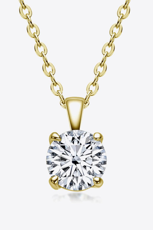 925 Sterling Silver 1 Carat Moissanite Chain-Link Necklace - Flyclothing LLC