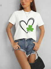 Heart Lucky Clover Short Sleeve T-Shirt - Flyclothing LLC