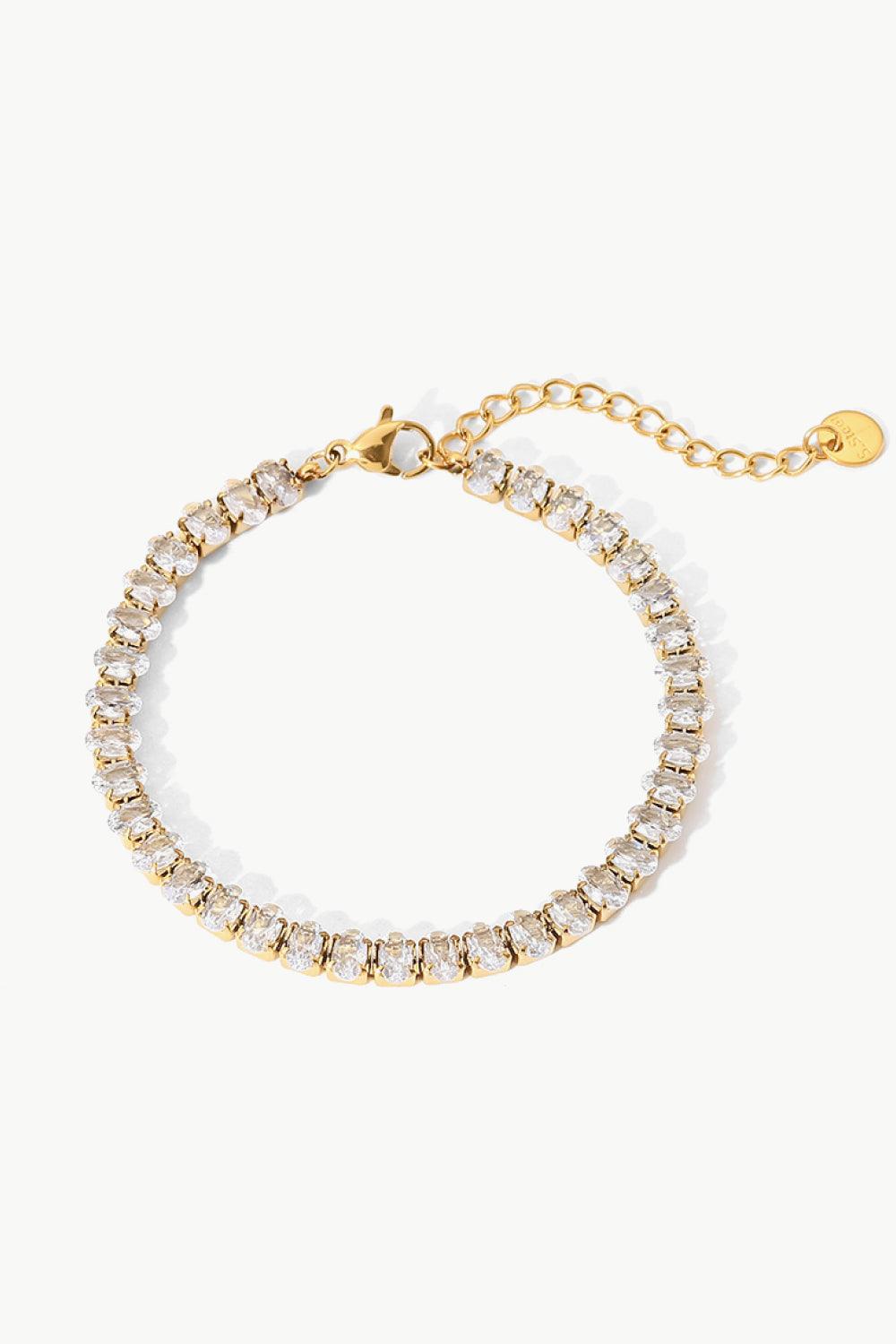 Inlaid Zircon 18K Gold Plated Bracelet - Flyclothing LLC