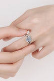 Moissanite Rhodium-Plated Two-Piece Ring Set - Flyclothing LLC