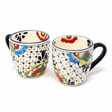 Rounded Mugs - Dots and Flowers, Set of Two - Encantada - Flyclothing LLC