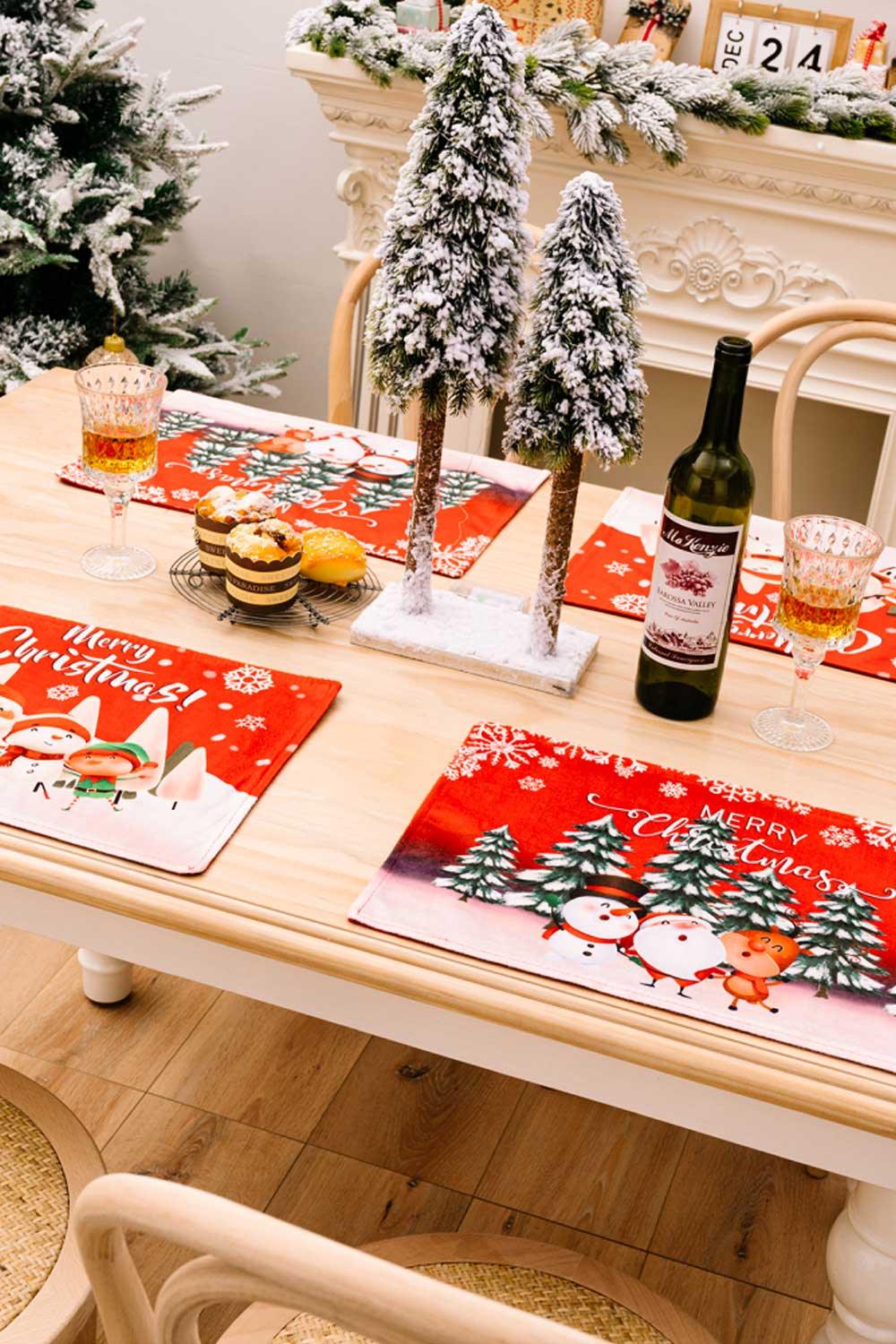 4-Pack Christmas Placemats - Flyclothing LLC