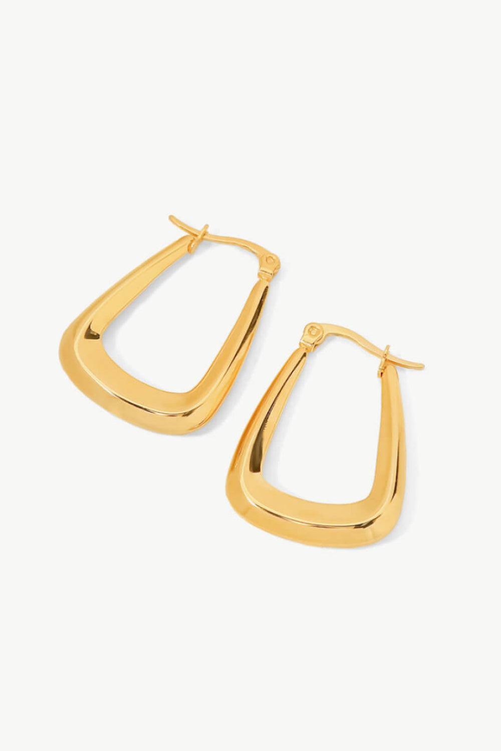 18K Gold-Plated Geometric Earrings - Trendsi