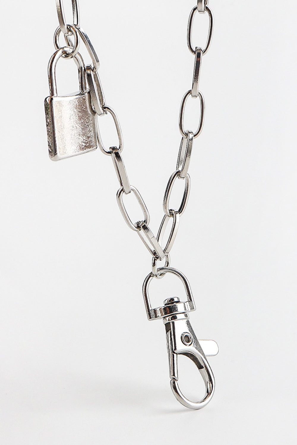 Double Layered Iron Chain Belt with Lock Charm - Flyclothing LLC