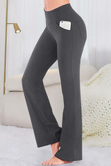 Pocketed High Waist Active Pants - Flyclothing LLC