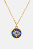 Cubic Zirconia Evil Eye Pendant Chunky Chain Necklace - Flyclothing LLC